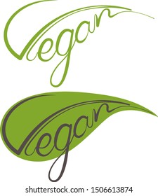 vegan logo design, vector illustration