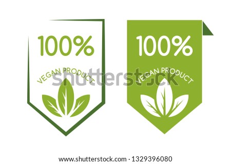 Vegan Logo Design. Vector Illustration