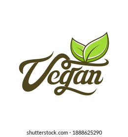 Vegan Logo design vector template