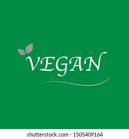 Vegan Logo Font For Business Banner, Not Eating Meat Campaign. 