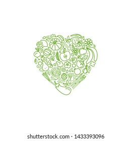 Vegan logo. Go Vegan logo concept. Vector hand drawn illustration