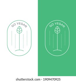 Veganisches Logo wächst Leaf Go Vegan