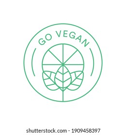 Vegan Logo Health Food Go Vegan Sun