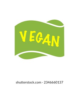 Vegan logo for a high quality natural product. Vector illustration 