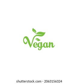 vegan logo with letter v connecting with leaves reflects the best vegan