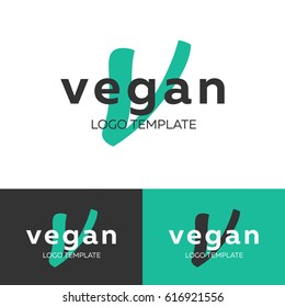 Vegan logo. Letter V logo. Vector logo template. Logotype concept