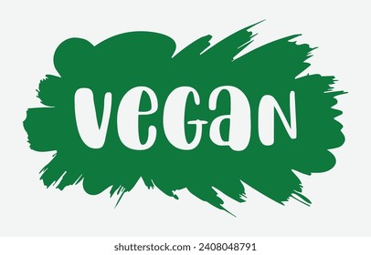 Vegan logo. Raw, healthy food badge, cafe, restaurants and packaging label
