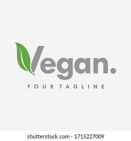 VEGAN Logo vector design concept