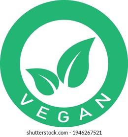vegan logo vector leaves colored sticker