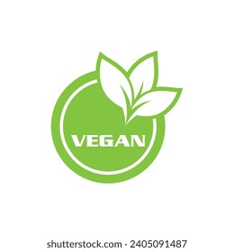 Vegan logo vector template symbol design