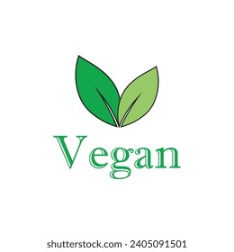 Vegan logo vector template symbol design