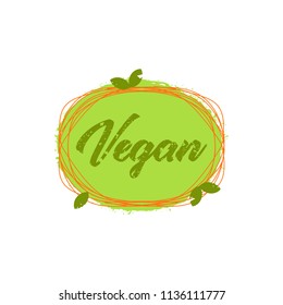 Vegan logos, badges. bio, healthy food badges. Vector illustration.