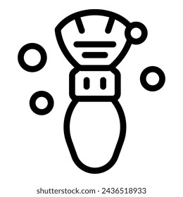 Vegan makeup brush icon outline vector. Skincare beauty applicator instrument. Cosmetics salon essentials