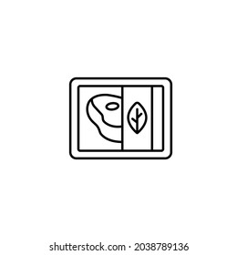 Vegan meat, alternative meat, beyond meat simple thin line icon vector illustration