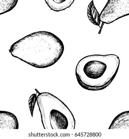 Vegan Menu - Avocado - graphic seamless pattern