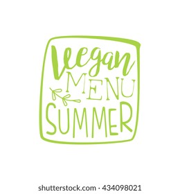 Vegan Menu Calligraphic Cafe Board. Vegetarian Cafe New Menu Promotion Banner. Cool Calligraphic Hand Drawn Vector Advertisement For Vegan Restaurant.
