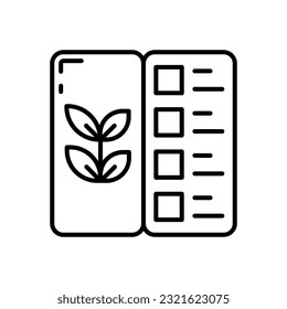 Vegan Menu Symbol in Vektorgrafik. Illustration