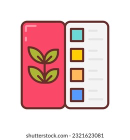 Vegan Menu icon in vector. Illustration