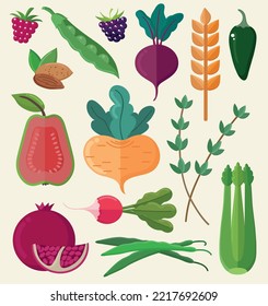 Vegan menu isolated vector illustration