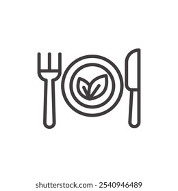 Vegan menu stroke icon in black