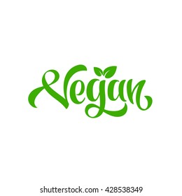 Vegan menu. Vector elements for labels, logos, badges, stickers or icons. Calligraphic and typographic collection. 