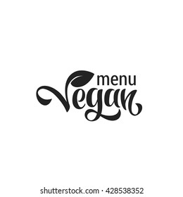 Vegan menu. Vector elements for labels, logos, badges, stickers or icons. Calligraphic and typographic collection. 