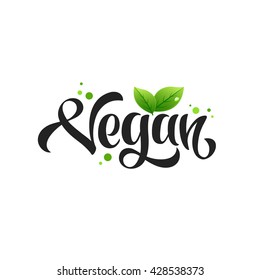 Vegan menu. Vector elements for labels, logos, badges, stickers or icons. Calligraphic and typographic collection. 
