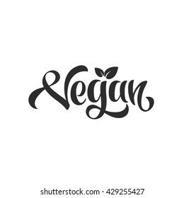 Vegan menu. Vector elements for labels, logos, badges, stickers or icons. Calligraphic and typographic collection