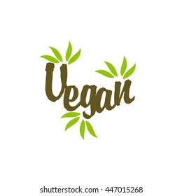 Vegan menu. Vector elements for labels, logos, badges, stickers or icons. Calligraphic and typographic collection.