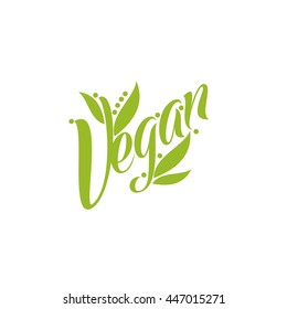 Vegan menu. Vector elements for labels, logos, badges, stickers or icons. Calligraphic and typographic collection.