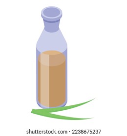 Vegan milk icon isometric vector. Vegetable drink. Soya nut