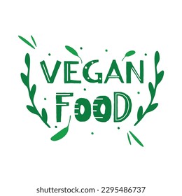 Vegan Modern Calligraphy Icon Vector Design.