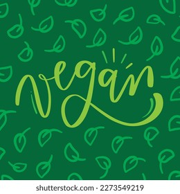 Vegan en letra moderna. vector.