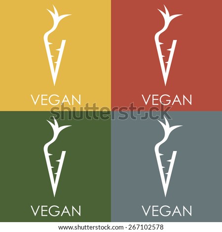 vegan monogram in carrot form