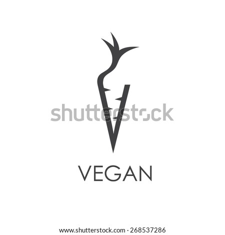 vegan monogram in carrot form