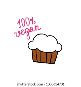 vegan muffin doodle icon