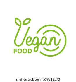 Vegan Natural Food Green Geometric Logo Design Template Promoting Healthy Lifestyle And Eco Products