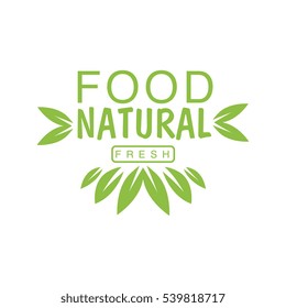 Vegan Natural Food Green Logo Design Template With Crown Of Leaves Promoting Healthy Lifestyle And Eco Products