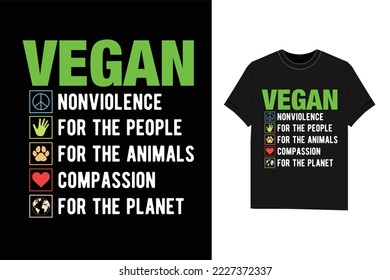 Vegan Nonviolence Compassion Planet Animals People T-Shirt svg