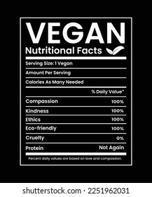 VEGAN NUTRITIONAL FACTS ARE BELOW