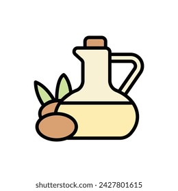 Vegan Olive Oil Icon Vector Illustration