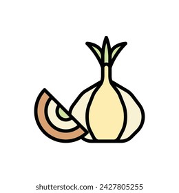 Vegan Onion Icon Vector Illustration