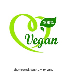Vegan Organic Eco vector icon. Ecology Bio flat vector sign. Green leaf. Vector illustration