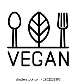 vegan outline logo icon isolated on white. vegan healthy food line icon for web and ui design, mobile apps and print products