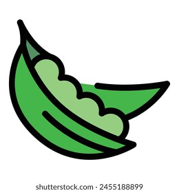 Vegan peas icon outline vector. Food diet. Eco kitchen color flat