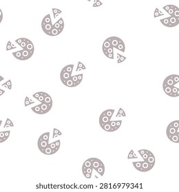vegan pizza glyph vector seamless pattern. vegan pizza signthin illustration