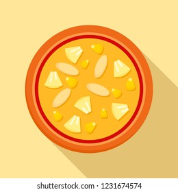 Vegan pizza icon. Flat illustration of vegan pizza vector icon for web design