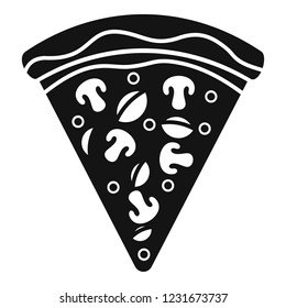 Vegan pizza slice icon. Simple illustration of vegan pizza slice vector icon for web design isolated on white background