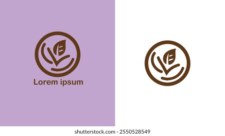 Vegan Plant-based Carne-free Sem laticínios Ilustração de design de logotipo único