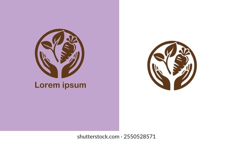 Vegan Plant-based Carne-free Sem laticínios Ilustração de design de logotipo único